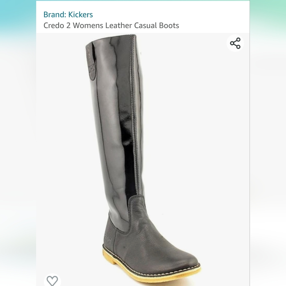 Kickers Black Patent Leather Credo2 Boots